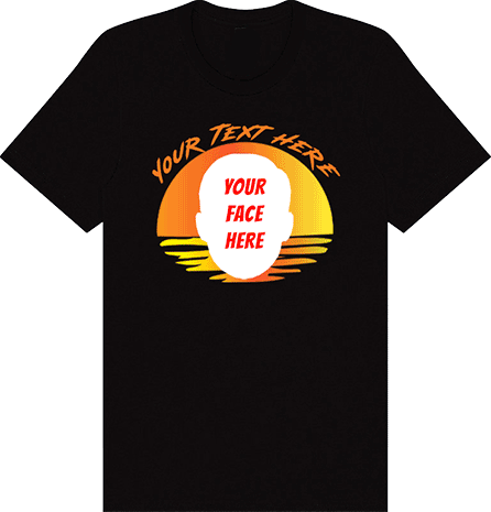 Custom T-Shirt - Sunset Face Cutout