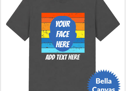 Custom Sunset T-Shirt with Face Cutout (Premium Bella Canvas Shirt)