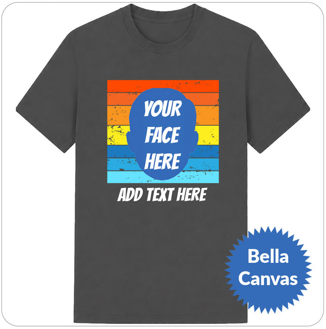 Custom Sunset T-Shirt with Face Cutout (Premium Bella Canvas Shirt)