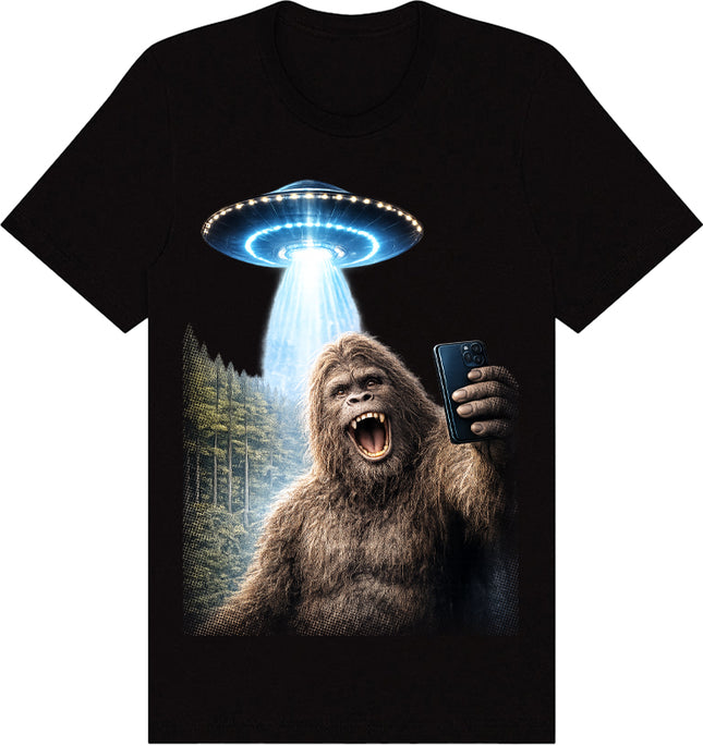 Bigfoot Selfie with UFO Shirt