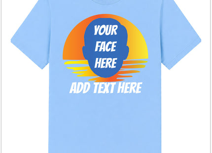 Custom Kids Sunset Face Cutout T-Shirt