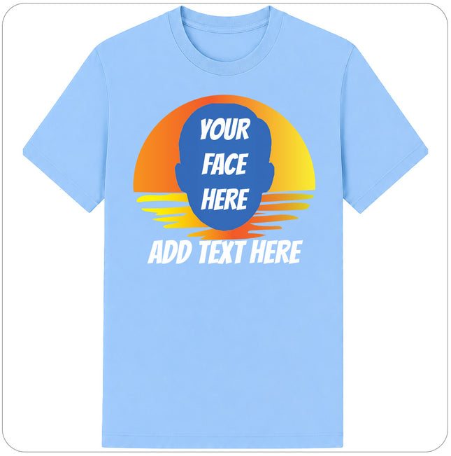 Custom Kids Sunset Face Cutout T-Shirt