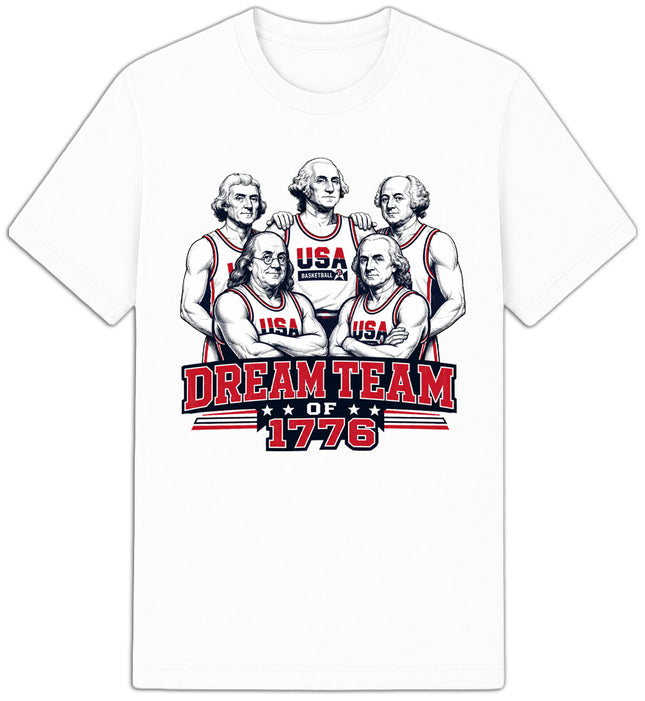 USA FOUNDING FATHERS DREAM TEAM STYLE AMERICA 250 T-SHIRT - DESIGN 2