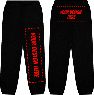 Custom Sweatpants - Print on Front and Back - Left Leg - Glute Max