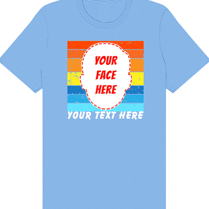Custom Kids Sunset Face Cutout T-Shirt