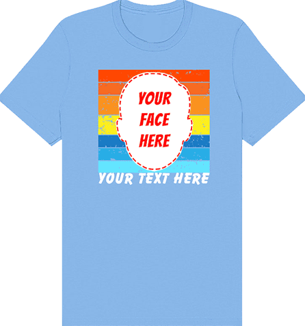 Custom Kids Sunset Face Cutout T-Shirt