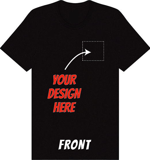 Custom T-Shirt - Print on Left Pocket and Back