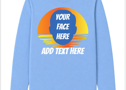 Custom Long Sleeve Sunset Face Cutout Shirt