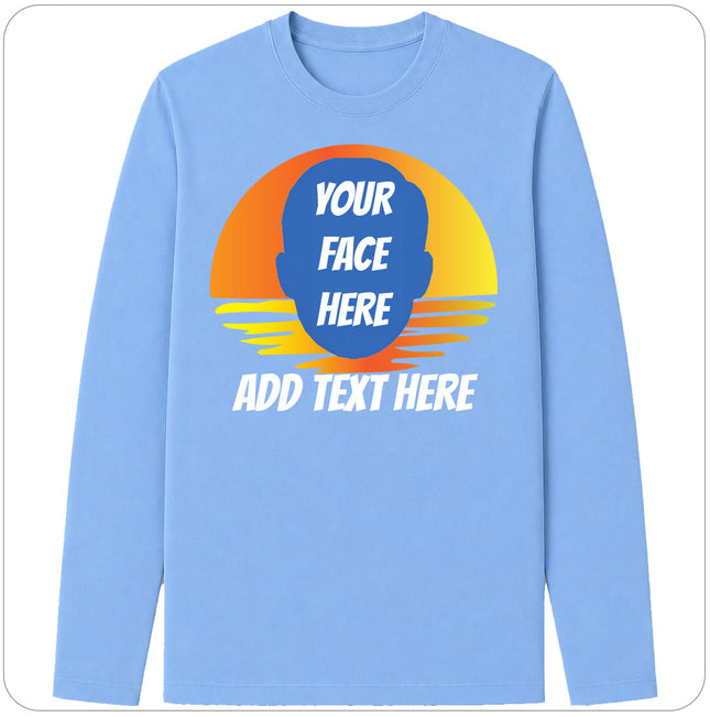 Custom Long Sleeve Sunset Face Cutout Shirt