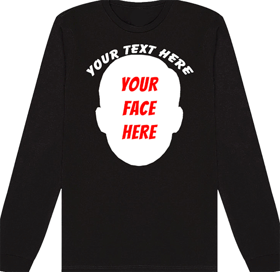 Custom Long Sleeve Face Cutout Shirt