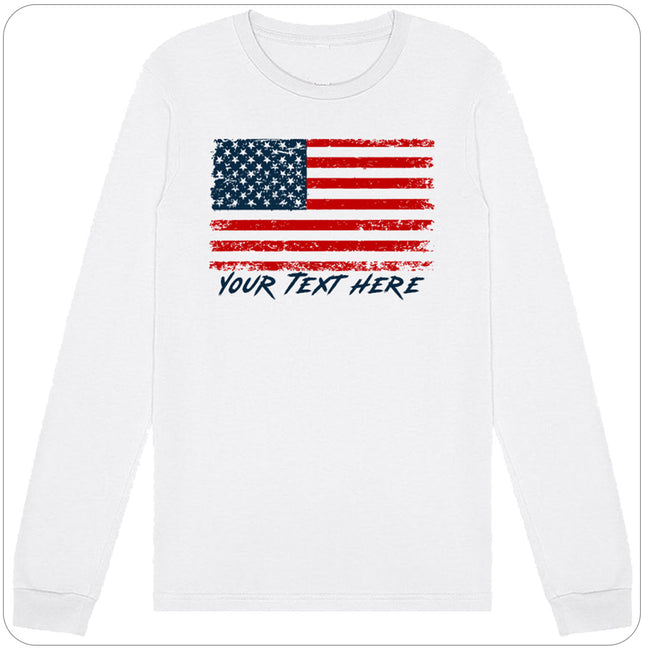 Custom USA Flag Long Sleeve Shirt