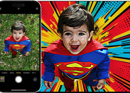 Custom Comic Art Explosion Template Photo Enlargement - Sizes 8"x10" to 40"x60"
