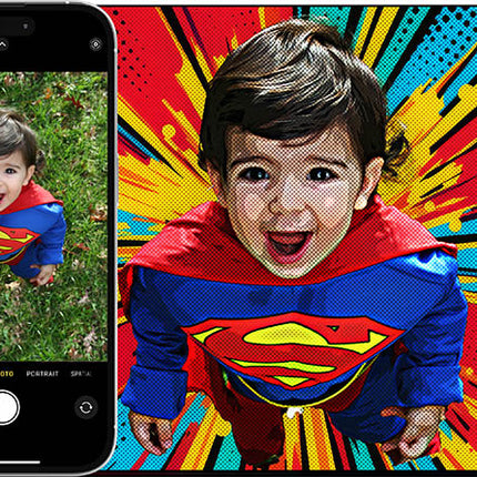 Custom Comic Art Explosion Template Photo Enlargement - Sizes 8"x10" to 40"x60"