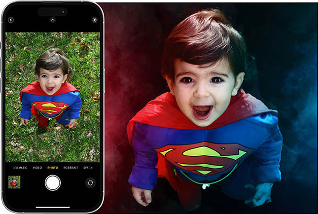 Custom Double Light and Smoke Template Photo Enlargement - Sizes 8"x10" to 40"x60"