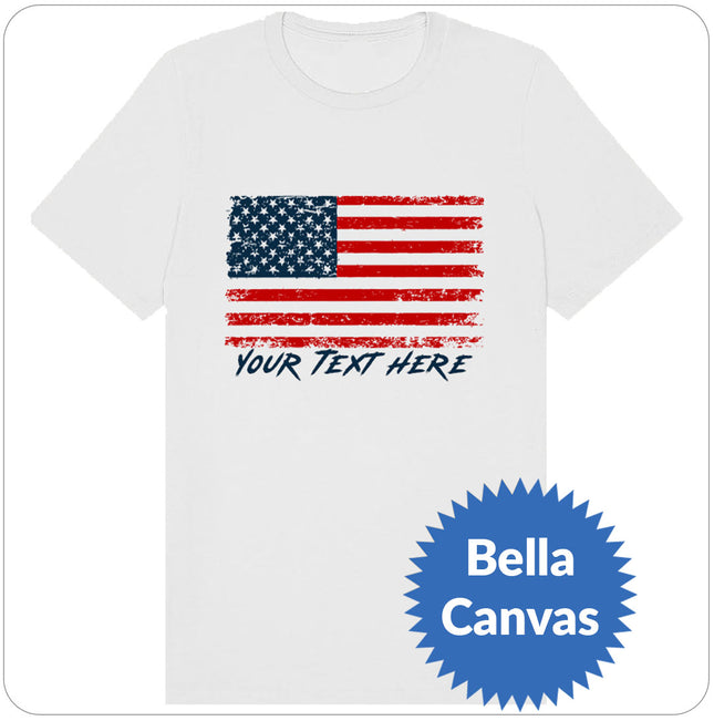 Custom USA Flag T-Shirt (Premium Bella Canvas Shirt)