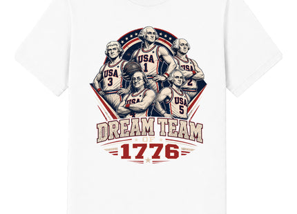 USA FOUNDING FATHERS DREAM TEAM STYLE AMERICA 250 T-SHIRT - DESIGN 1