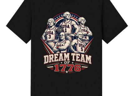 USA FOUNDING FATHERS DREAM TEAM STYLE AMERICA 250 T-SHIRT - DESIGN 1