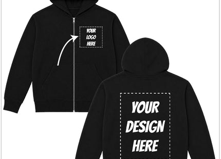 2-Sided Custom Zipper Hoodie - Print on the Front and Back (B2B Pricing - MUST BUY 12)
